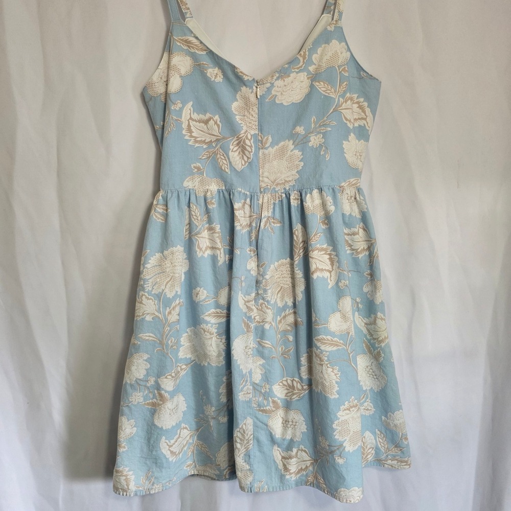 Anna Be Floral Dress Womens Small Cottagecore Blue Tie Front Babydoll Mini - Picture 12 of 13